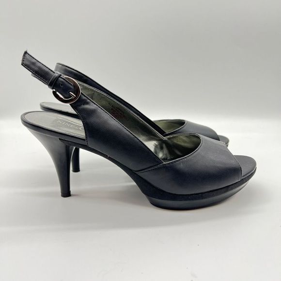 Nine & Co. Shoes - Nine & Co. JJ Kanara Black Slingback Platform Heels Size 7.5